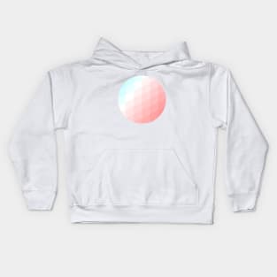 Light Pastel Cyan and Pink Sherbert Geometric Abstract Design Kids Hoodie